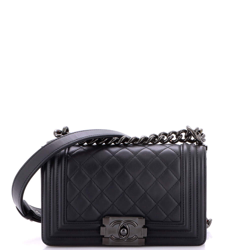 Chanel Small So Black Boy Flap Bag Quilted Lambskin